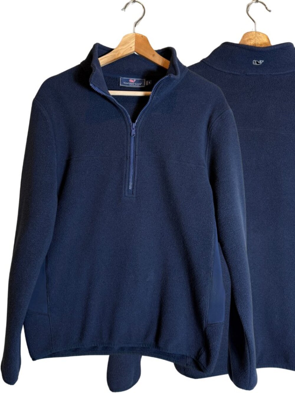 Vineyard Vines Harbor Fleece 1/4 Zip Pullover Men's Small Blue Preppy Outdoor